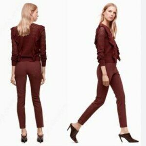 Aritzia Wilfred Le Fou Laure High Rise Slim Leg Trouser Pant Black   Sz 00